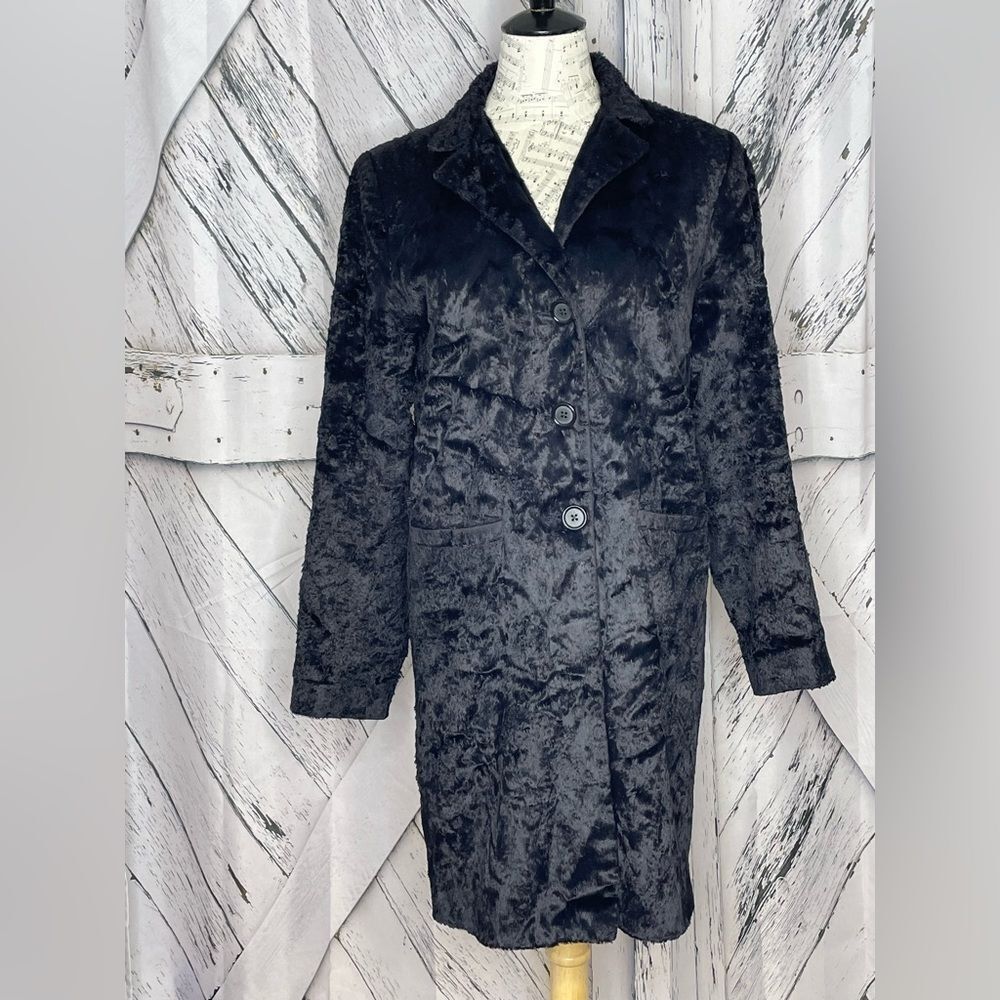 Anonymous John Carlisle Vintage Faux Fur Black Coat M